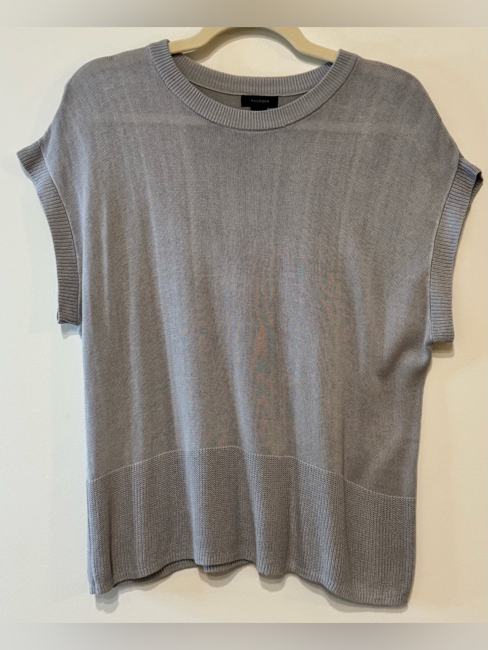 Halogen Women's 100% Viscose Drop-Shoulder Short-Sleeve Sweater Size S